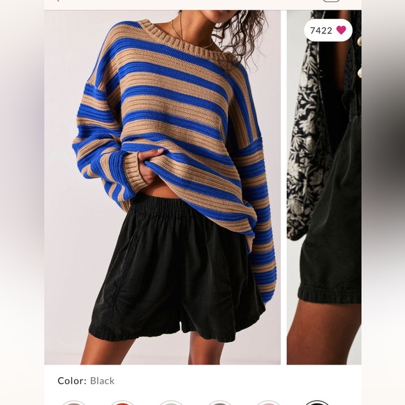 Free People Preppy Poplin Pull On shorts NWT - Picture 7 of 8